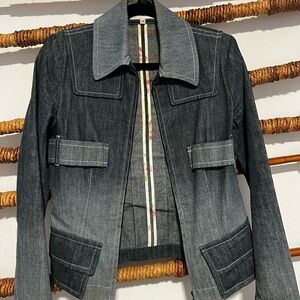 Anne Fontaine Gray and Black Jean Jacket Fashion-Forward Design